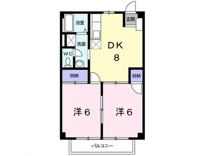 メゾン彩(2DK/2階)の間取り写真