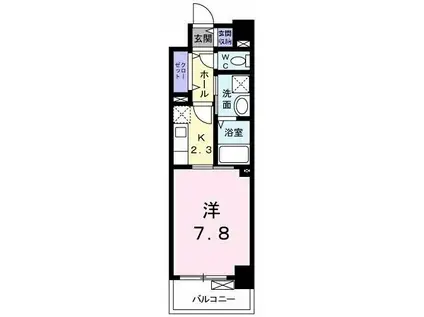 ディアコート(1K/2階)の間取り写真