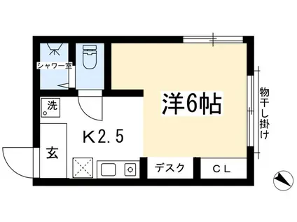 KOGA サウス(1K/1階)の間取り写真