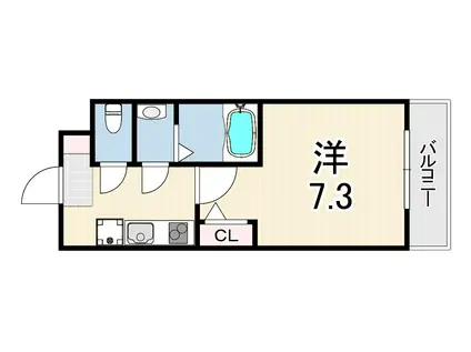 AILE岡場3(1K/1階)の間取り写真