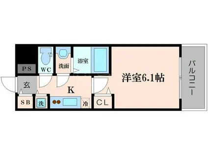 プレサンス大阪ドームシティワンダー(1K/10階)の間取り写真