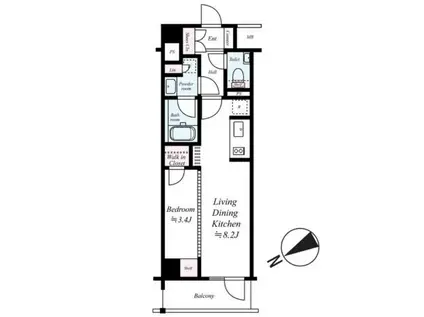 パレステージ西日暮里II(1LDK/6階)の間取り写真