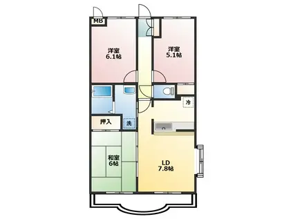 セピアグランシャリオ(3LDK/3階)の間取り写真