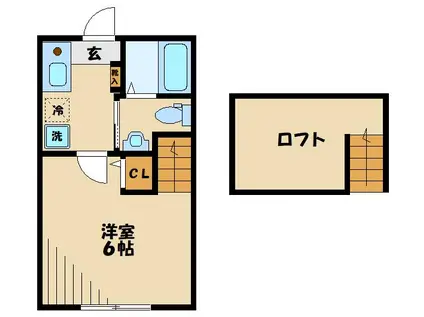 ライブリー元橋本(1K/1階)の間取り写真