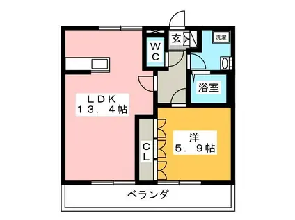 GOD VALLEY(1LDK/2階)の間取り写真