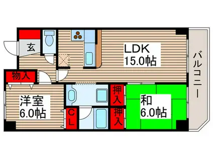 セジュール東所沢(2LDK/1階)の間取り写真