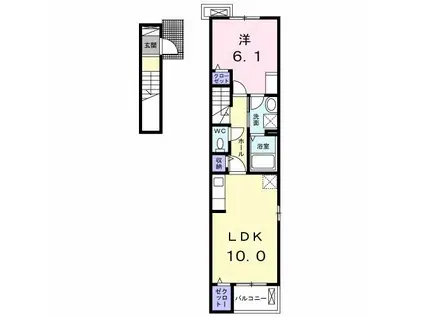 ブラウェ フェーゲル II(1LDK/2階)の間取り写真