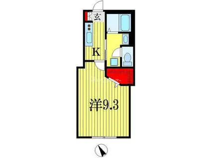 RIPOSO(1K/1階)の間取り写真