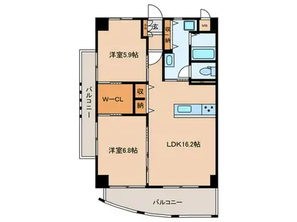 BREEZE BASE(2LDK/5階)の間取り写真