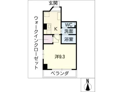 SUN HEART 池下(1K/4階)の間取り写真