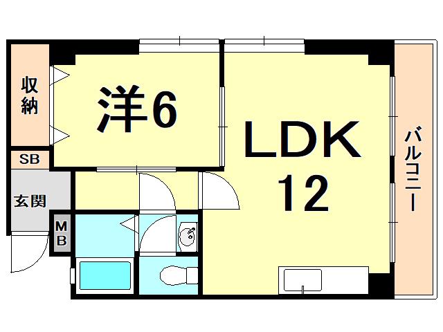 ガーデン協和(1LDK/3階)の間取り写真