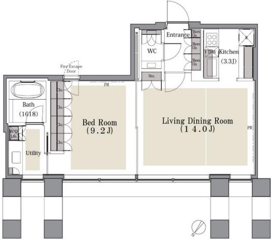 AKASAKA K-TOWER RESIDENCE(1LDK/28階)の間取り写真
