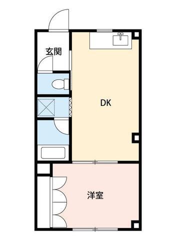 GREEN HILL(1DK/3階)の間取り写真