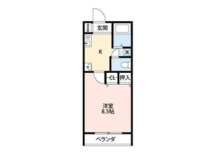 アプローズK(1K/3階)の間取り写真