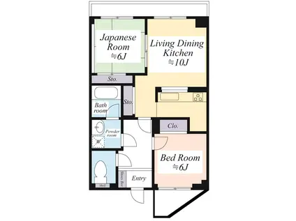 ラ・ネージュ(2LDK/2階)の間取り写真