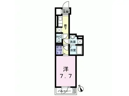 フィオーレ(1K/2階)の間取り写真