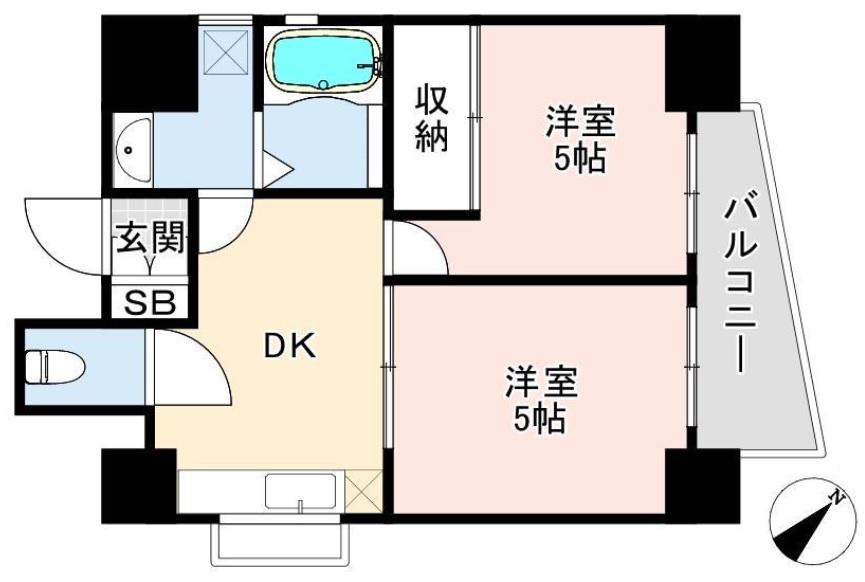 NOBSON西明石(2DK/3階)の間取り写真