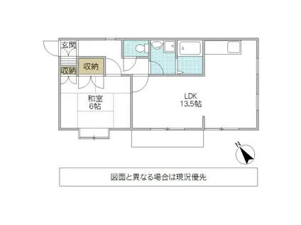 コーポシャングリア(1LDK/1階)の間取り写真