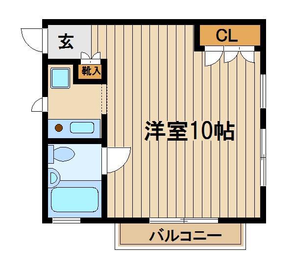 西武池袋線 ひばりケ丘駅(東京) 徒歩6分 2階建 築36年(ワンルーム/2階)の間取り写真