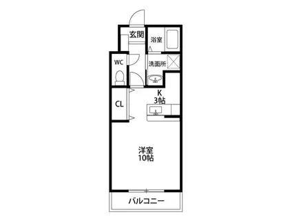 エルフィーノ(ワンルーム/3階)の間取り写真