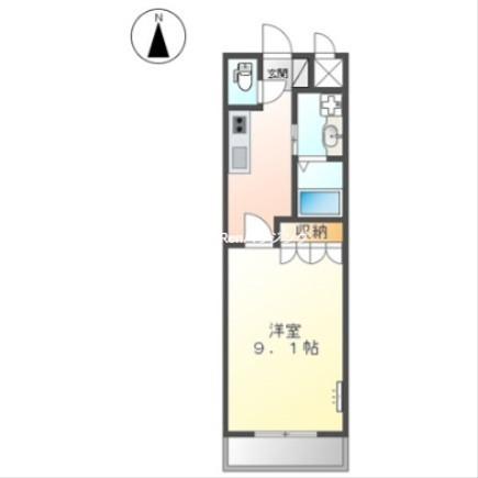 パークヒルズ庄町(1K/2階)の間取り写真