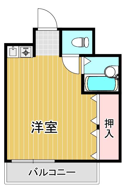 エクセシオール(ワンルーム/2階)の間取り写真