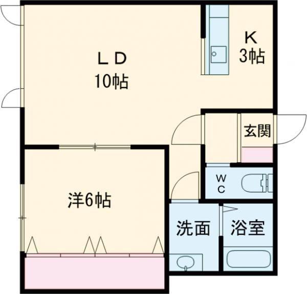 ハニービー(1LDK/1階)の間取り写真