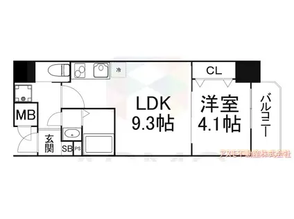 AND TERRACE天王寺(1LDK/6階)の間取り写真