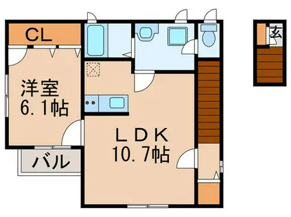 コーラル・コート新宿(1LDK/2階)の間取り写真