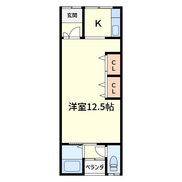 明野マンション(1K/3階)の間取り写真