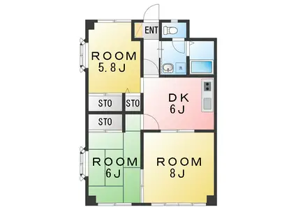 セントレ港南(3DK/1階)の間取り写真