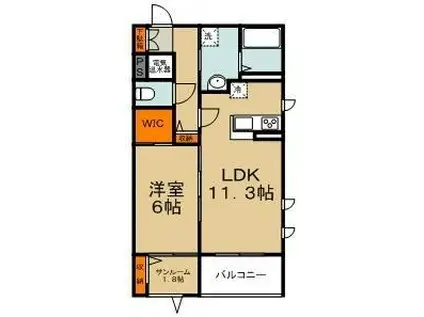 TS GARDEN川崎大師(1LDK/3階)の間取り写真