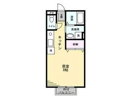 文殊荘(ワンルーム/1階)の間取り写真