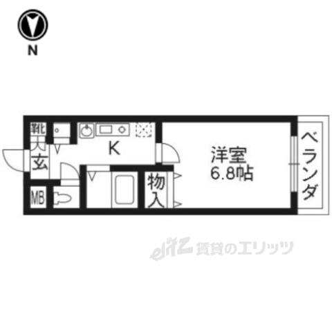 サムティ祇園河原町(1K/3階)の間取り写真