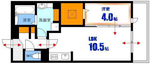 エリタージュ(1LDK/3階)の間取り写真