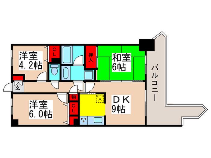 ライオンズステーションプラザ西船橋(3DK/7階)の間取り写真