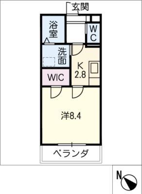 R SQUARE(1K/1階)の間取り写真