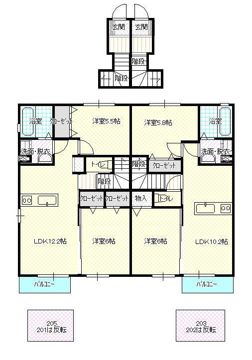 セントレージュ白山(2LDK/2階)の間取り写真