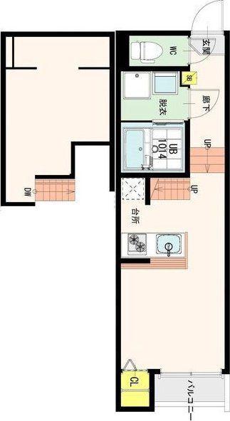 LE MIEL(1K/1階)の間取り写真