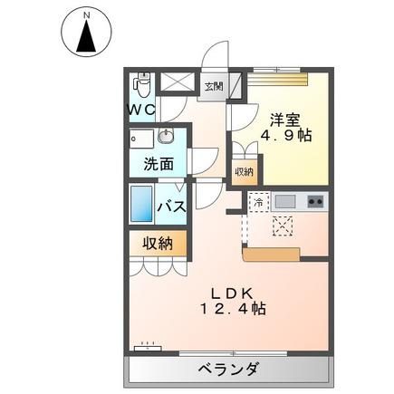 グラン・ソレイユ(1LDK/1階)の間取り写真