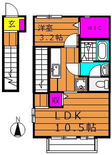 サンフォーレストII(1LDK/2階)の間取り写真