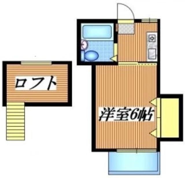コーポラス清和(1K/2階)の間取り写真