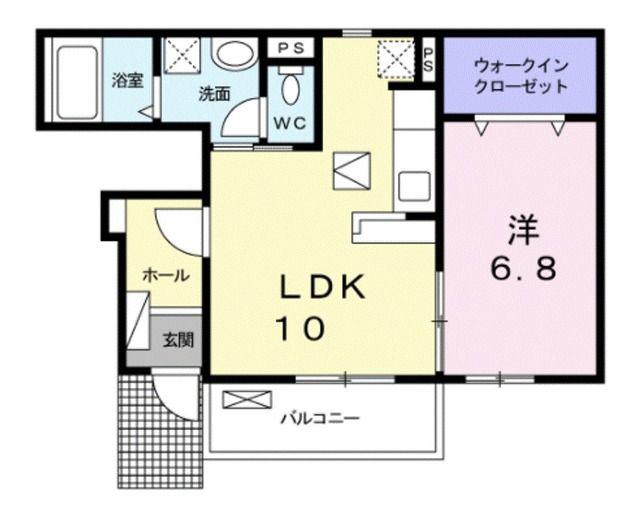 DKII(1LDK/1階)の間取り写真