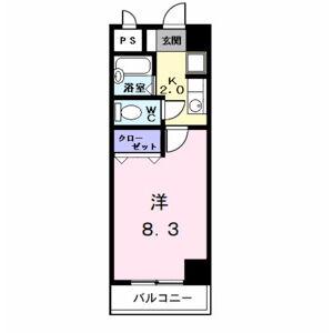 ネオサイト(1K/4階)の間取り写真