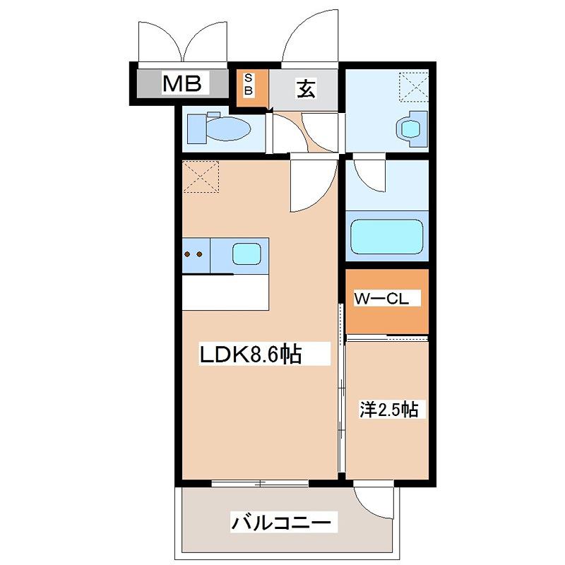 セレニテ中崎町リアン(1LDK/2階)の間取り写真