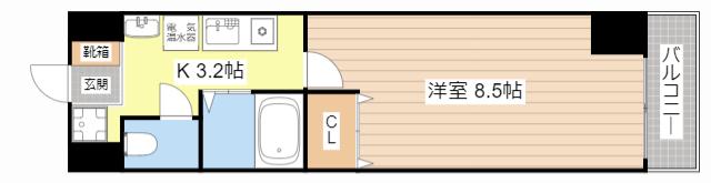 クレアトゥール21(1K/2階)の間取り写真