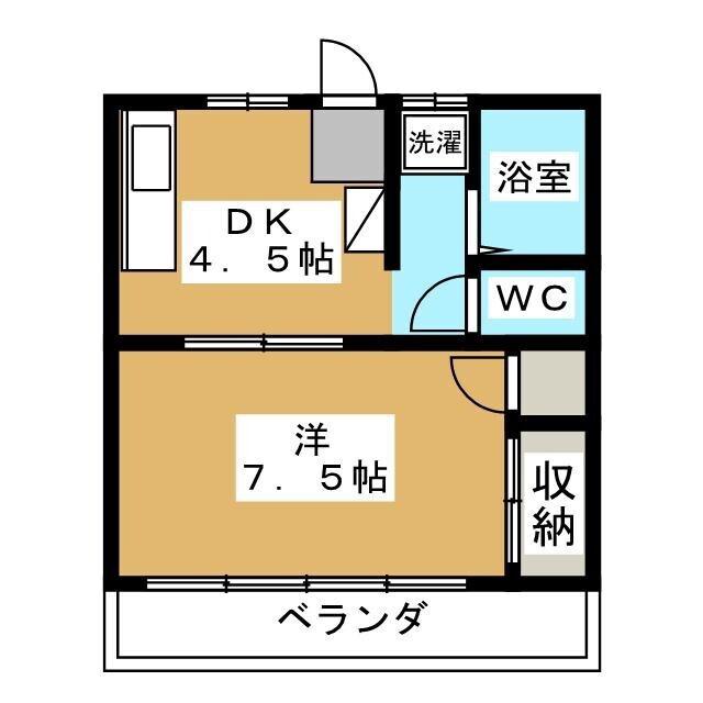 コーポティファニー(1DK/1階)の間取り写真