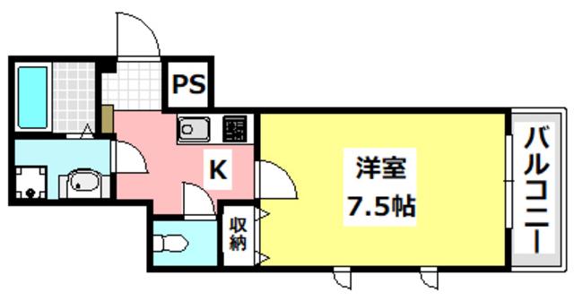 ヘーベルメゾン 信(1K/3階)の間取り写真