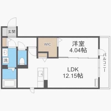 ディールーム大野城 B棟(1LDK/2階)の間取り写真