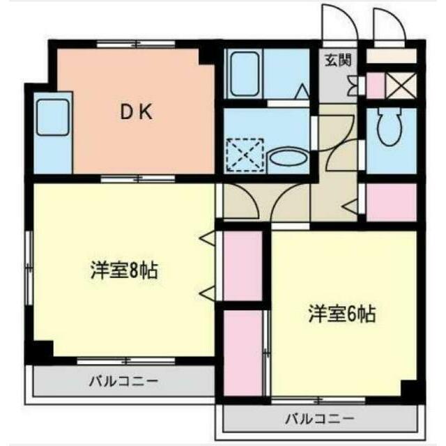 リヴェール(2DK/3階)の間取り写真